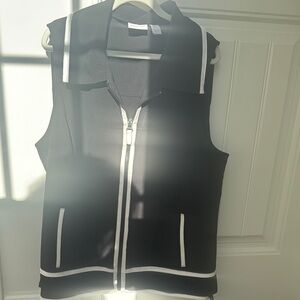 Chico's Zenergy Black Vest with White Accents, size 2 or medium/large